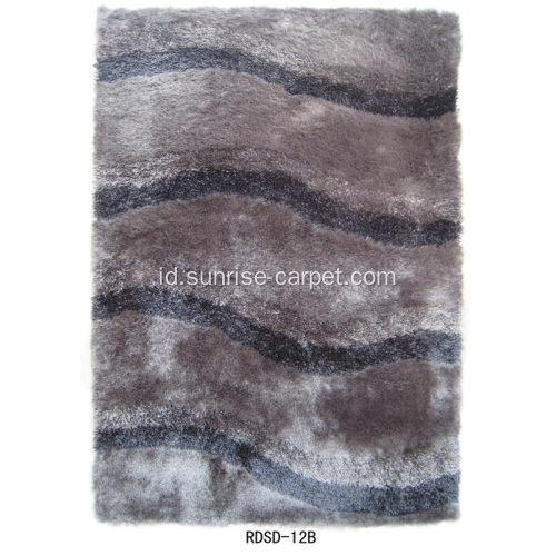 Polyester Silk Yarn Mixed Carpet dengan Design